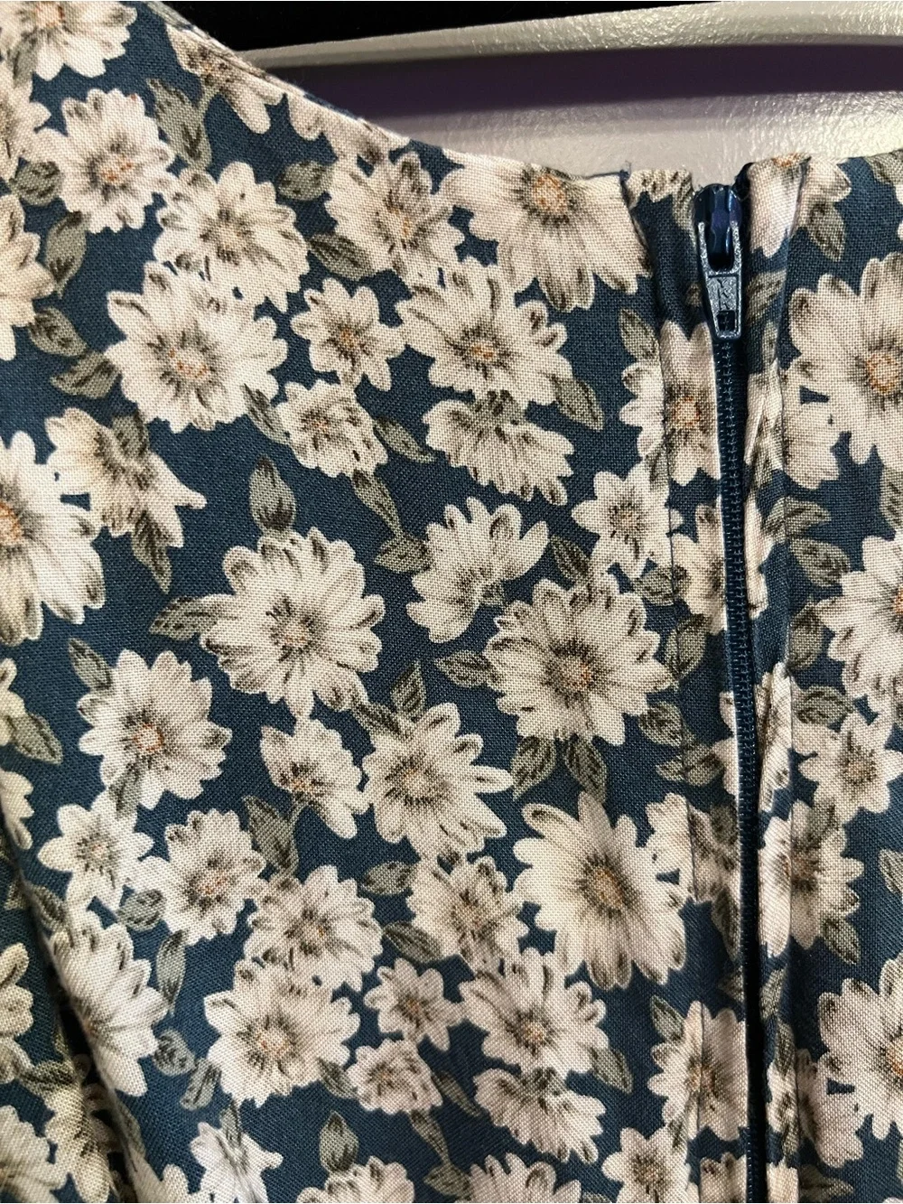 Compagnie Internationale Express Teal Floral Romper with Cream Daisy Print